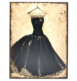 Trukado Vintage Metal plaque Black Dress 33 x 25cm