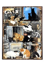 Trukado Miscellaneous - Vintage Metal plaque Cats 33 x 25cm