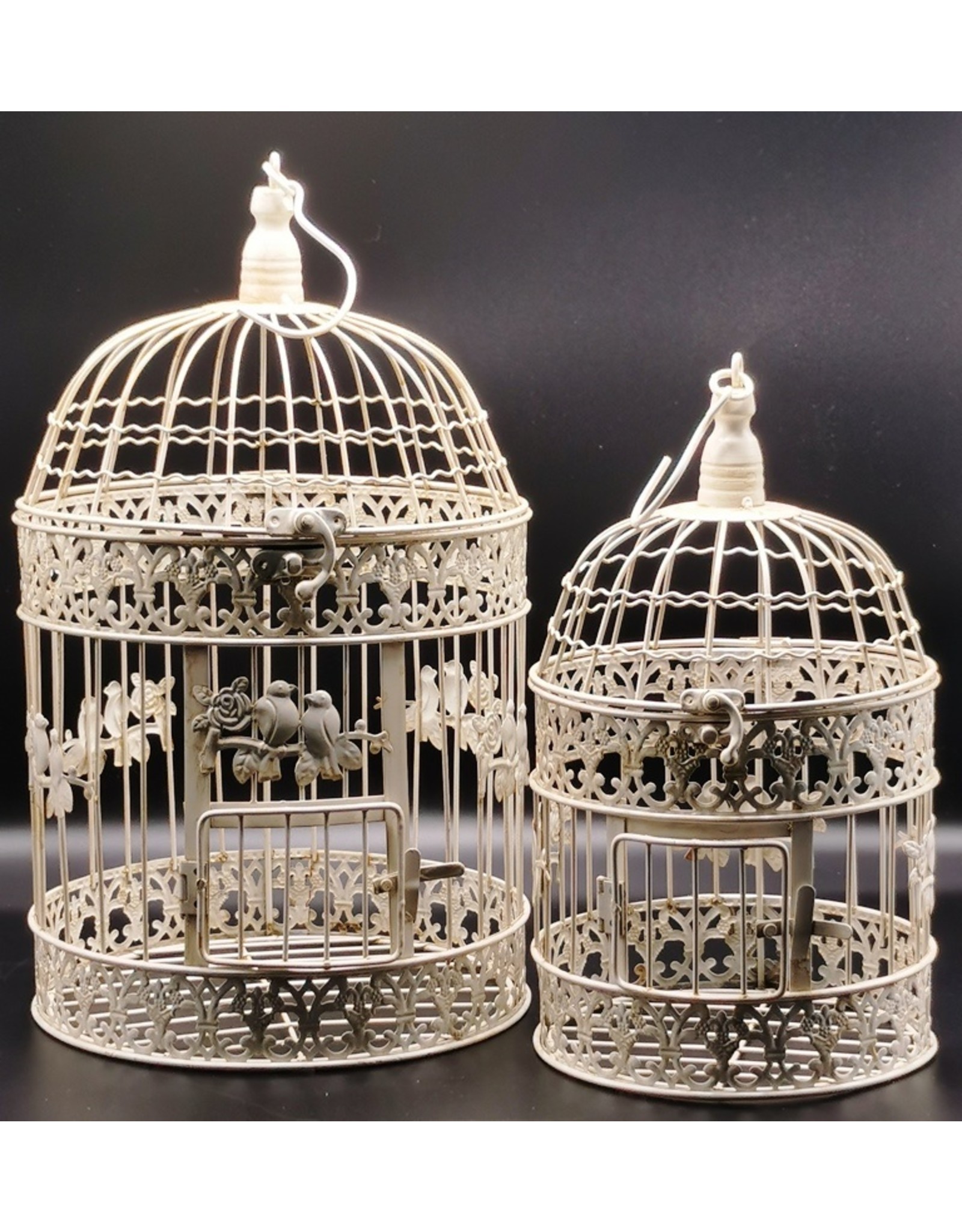 Trukado Miscellaneous - Brocante Metal Birdcage - Set of 2  (round)