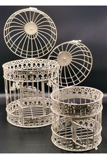 Trukado Miscellaneous - Brocante Metal Birdcage - Set of 2  (round)