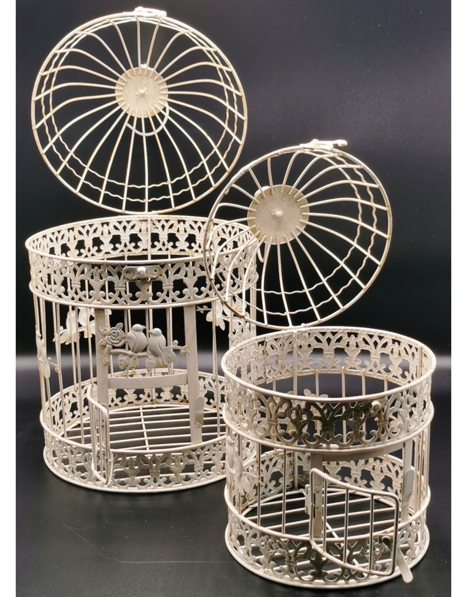 Trukado Miscellaneous - Brocante Metal Birdcage - Set of 2  (round)