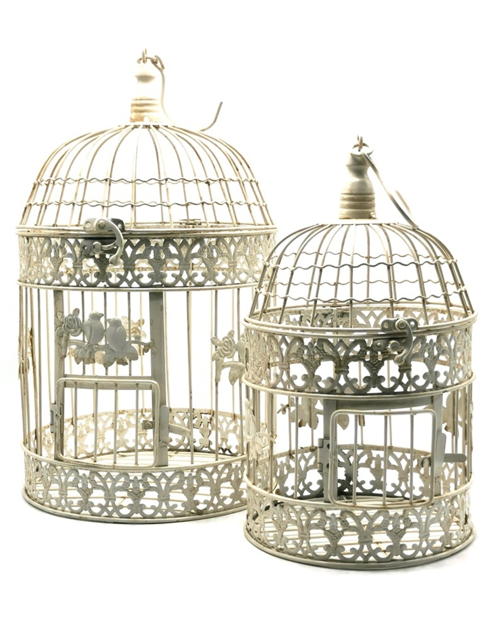 Trukado Miscellaneous - Brocante Metal Birdcage - Set of 2  (round)