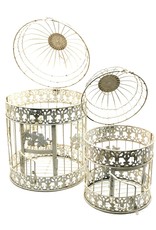 Trukado Miscellaneous - Brocante Metal Birdcage - Set of 2  (round)