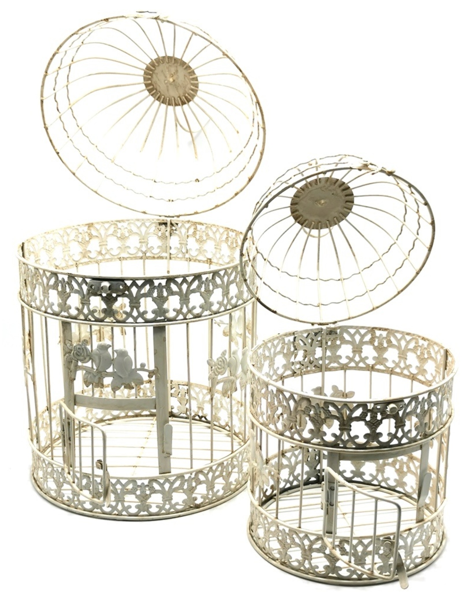 Trukado Miscellaneous - Brocante Metal Birdcage - Set of 2  (round)