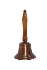 Trukado Miscellaneous - Vintage Brass School Bell with Wooden Handle