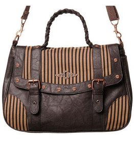 Banned Steampunk Brown Stripe Handbag