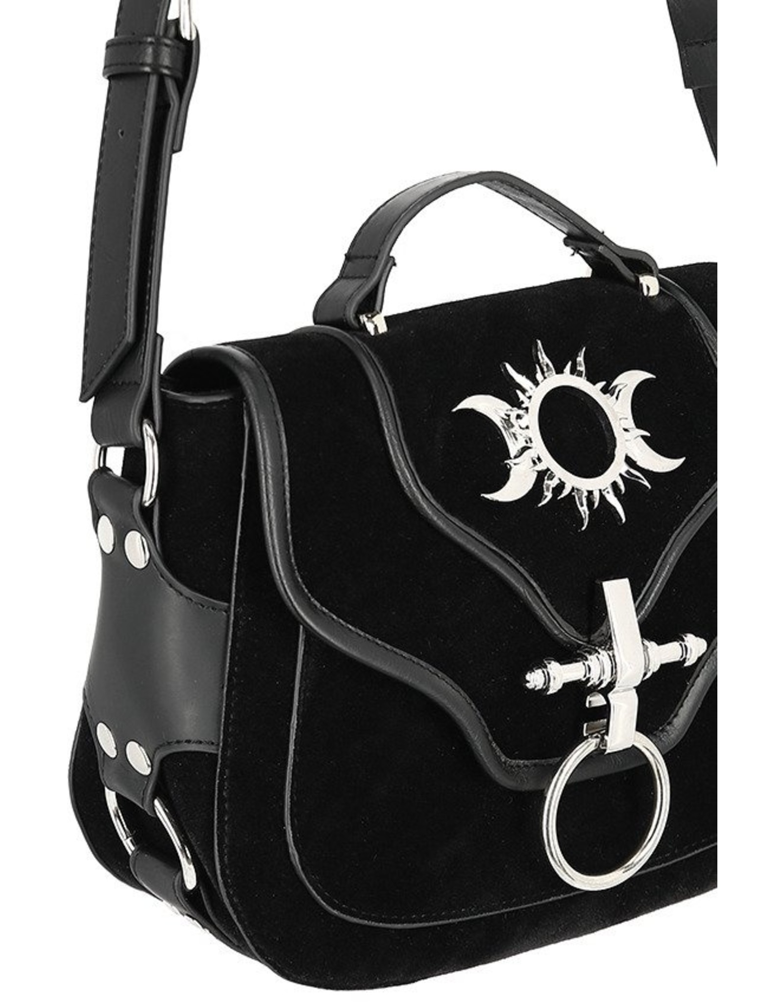 Restyle Gothic Bags Steampunk Bags - Gothic handbag with Crescent Moons and Sun Triple Goddess