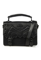 Banned Gothic bags Steampunk bags - Handbag with embossed Bat Nocturne