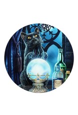 Lisa Parker Miscellaneous -  Glass Table with Black Cat Witches Apprentice by Lisa Parker