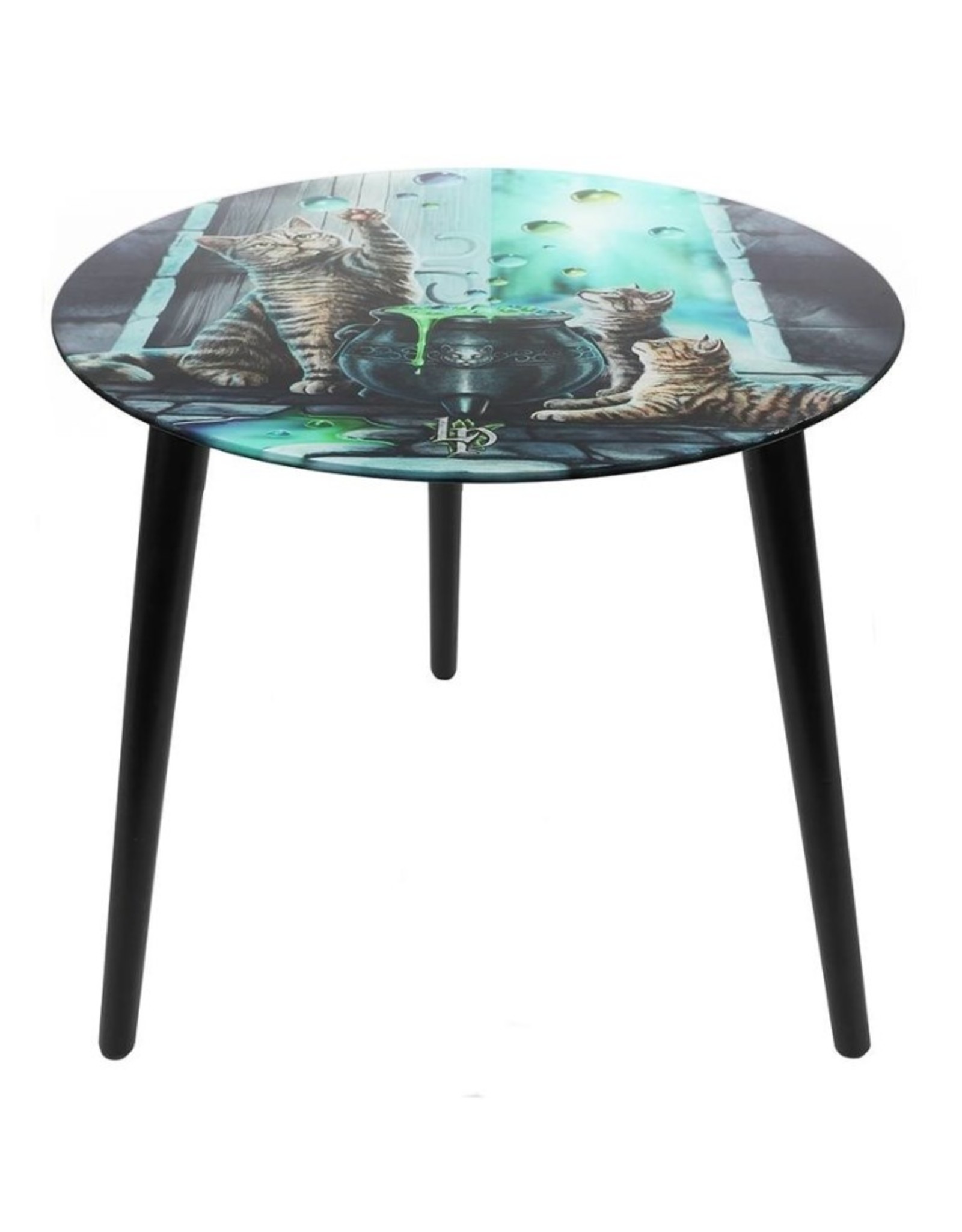 Lisa Parker Miscellaneous -  Glass Table with Cats and Cauldron Hubble Bubble by Lisa Parker