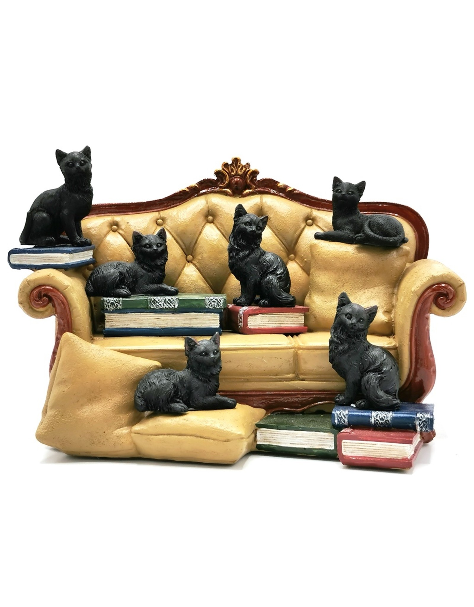 Trukado Giftware & Lifstyle - Miniatuur Zwarte Katten op de Sofa