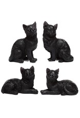 Trukado Giftware & Lifstyle - Zwarte Kat Miniatuur Beeldjes set van 12