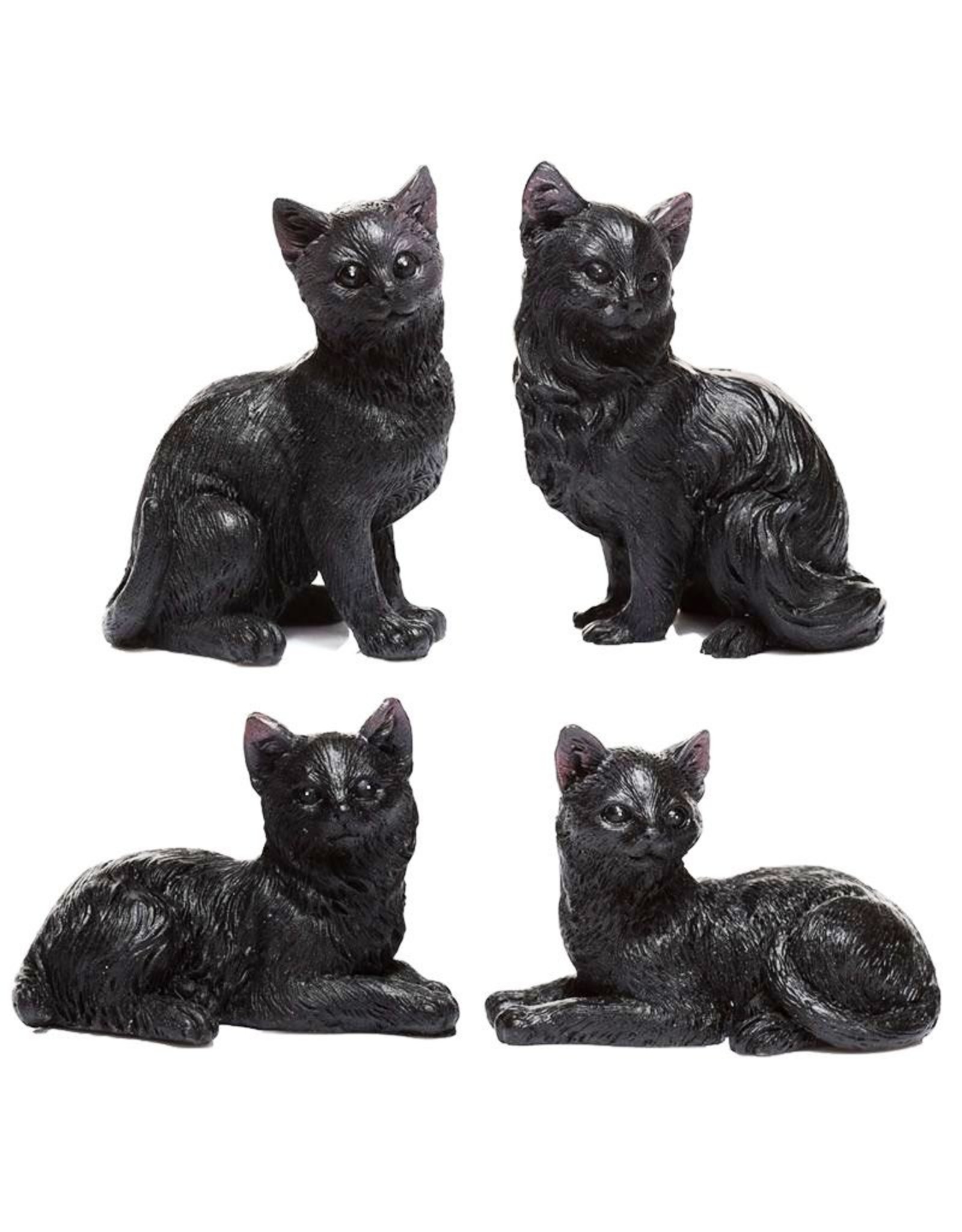 Trukado Giftware & Lifstyle - Zwarte Kat Miniatuur Beeldjes set van 12