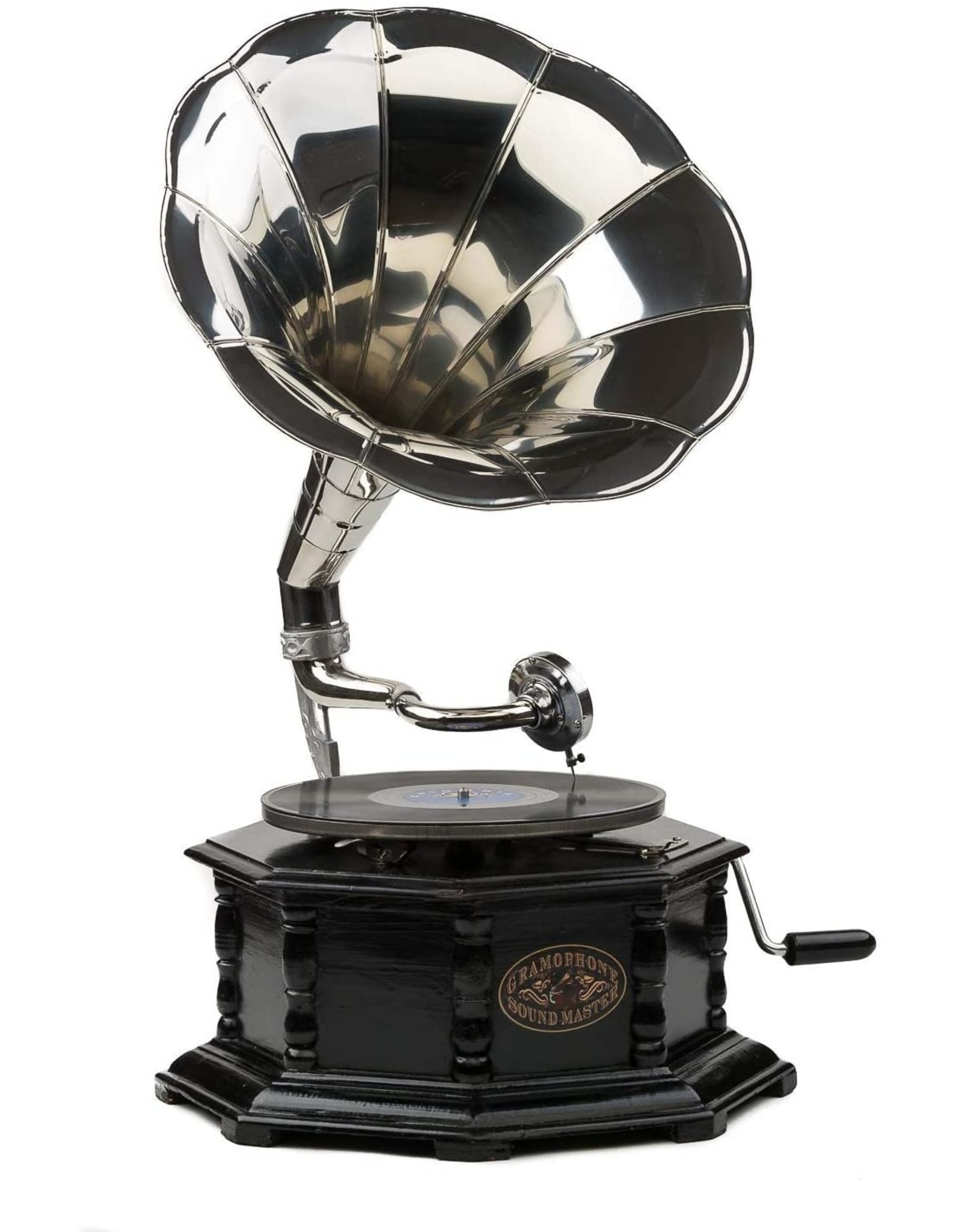 Trukado Miscellaneous - Gramophone - Old-fashioned record player with horn  OCTAGONAL - (zwart)