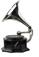 Trukado Miscellaneous - Gramophone - Old-fashioned record player with horn  OCTAGONAL - (zwart)