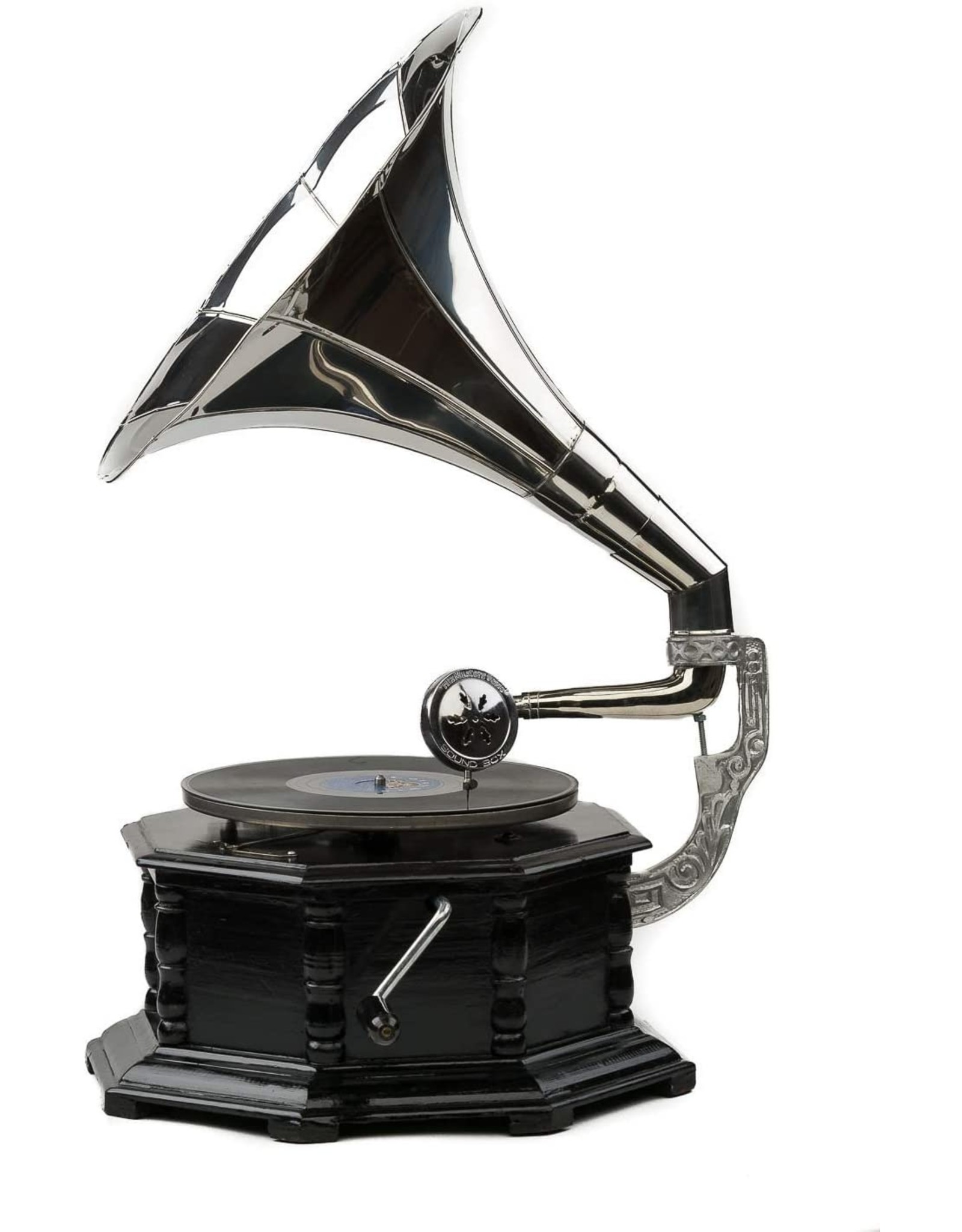 Trukado Miscellaneous - Gramophone - Old-fashioned record player with horn  OCTAGONAL - (zwart)