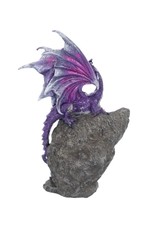 Alator Giftware, beelden, collectables - Amethist Custodian Paarse Draak op een Geode - LED