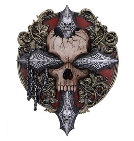 Spiral Direct Cross of Darkness Baroque Skull Wall Plaque - Spiral