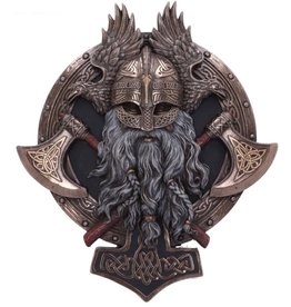 Veronese Design For Valhalla Viking Axe Hammer Raven Bronzed Wall Plaque
