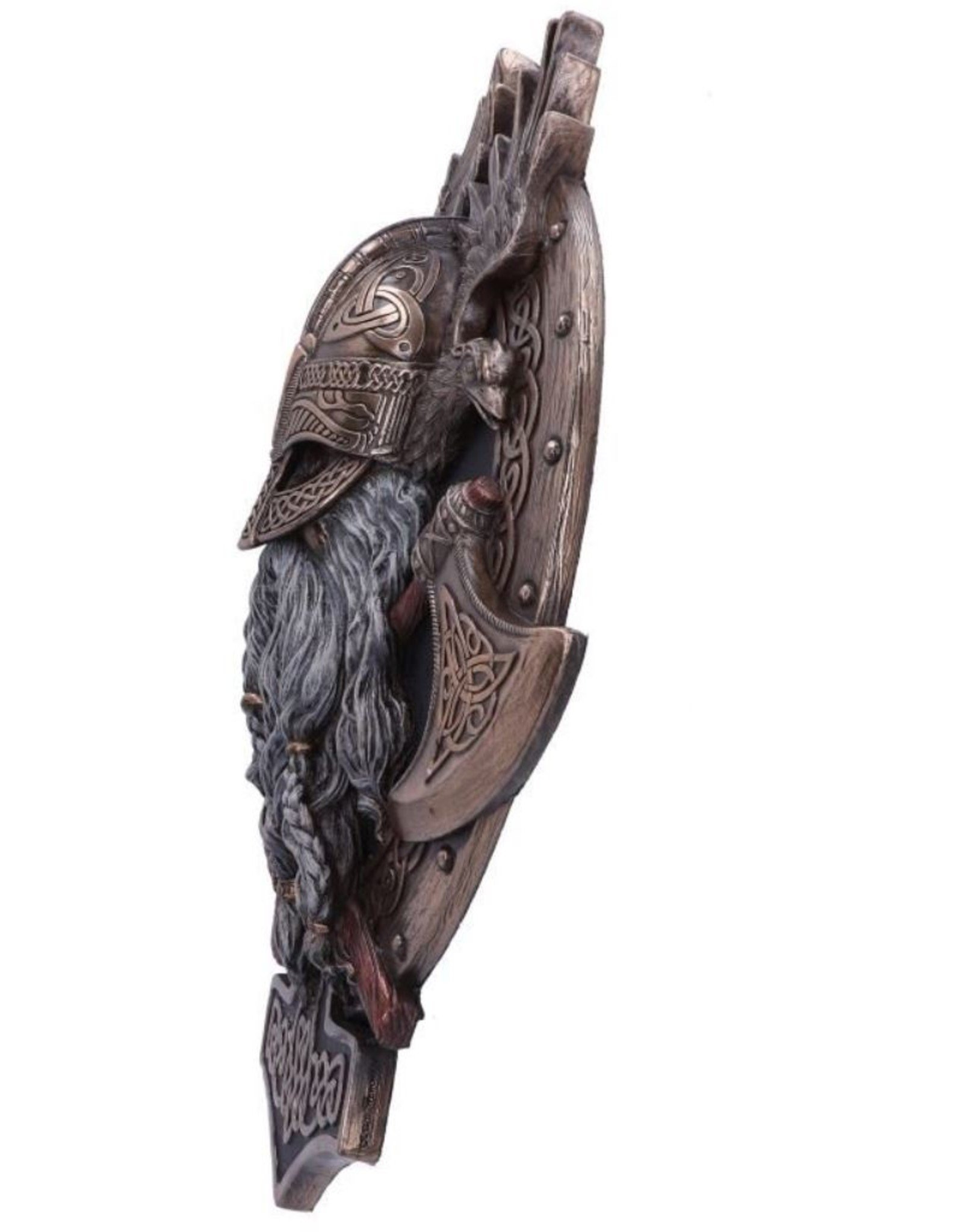 Veronese Design Giftware & Lifestyle - For Valhalla Viking Axe Hammer Raven Bronzed Wall Plaque