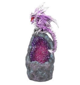 Alator Dragon Amethyst Crystal Guard figurine with LED light