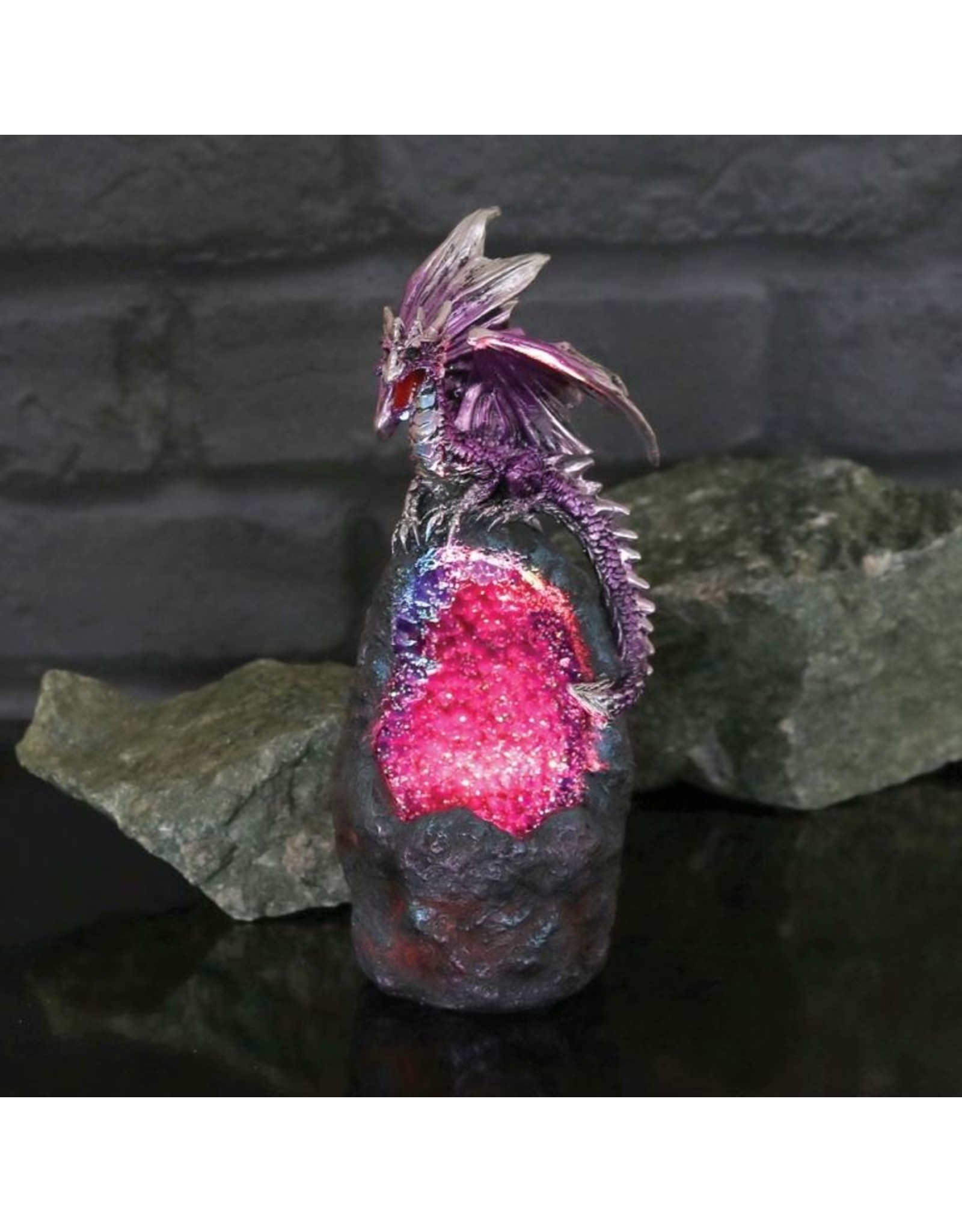 Alator Giftware & Lifestyle - Dragon Amethyst Crystal Guard figurine with LED light