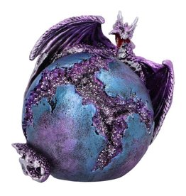Puckator Dragon Crevice Keeper Geode Figurine (purple)