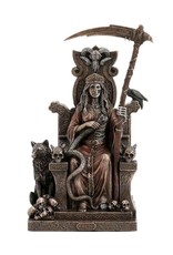 Veronese Design Giftware & Lifestyle - Hel Nordic Goddess of Underworld Sitting on Throne Bronzed Statue