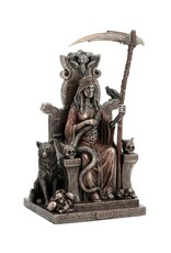 Veronese Design Giftware & Lifestyle - Hel Nordic Goddess of Underworld Sitting on Throne Bronzed Statue