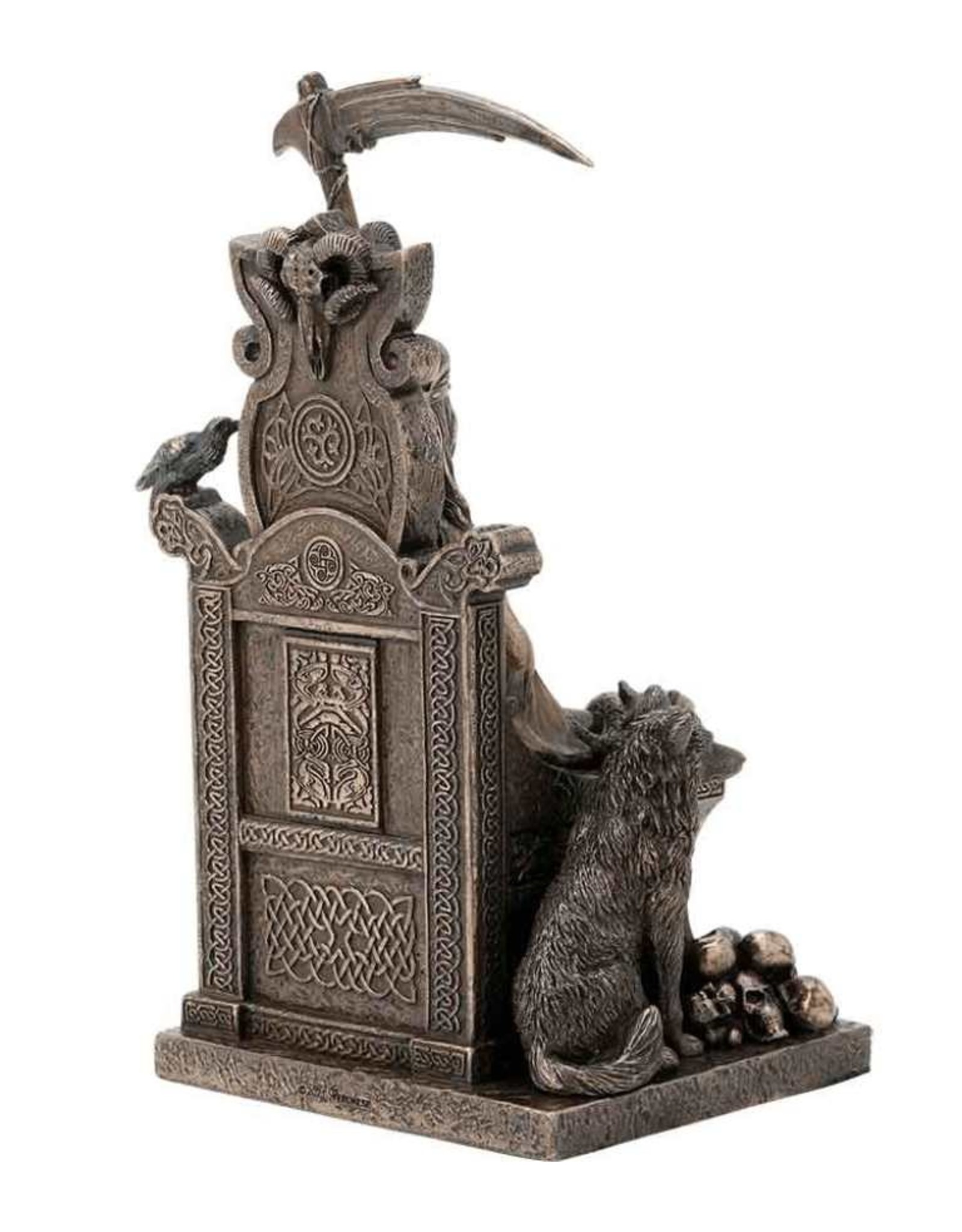 Veronese Design Giftware & Lifestyle - Hel Nordic Goddess of Underworld Sitting on Throne Bronzed Statue