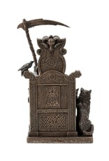 Veronese Design Giftware & Lifestyle - Hel Nordic Goddess of Underworld Sitting on Throne Bronzed Statue