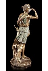 Veronese Design Giftware & Lifestyle - Roman Goddess Diana with Deer Bronzed Statue 28.5cm