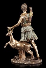 Veronese Design Giftware & Lifestyle - Roman Goddess Diana with Deer Bronzed Statue 28.5cm