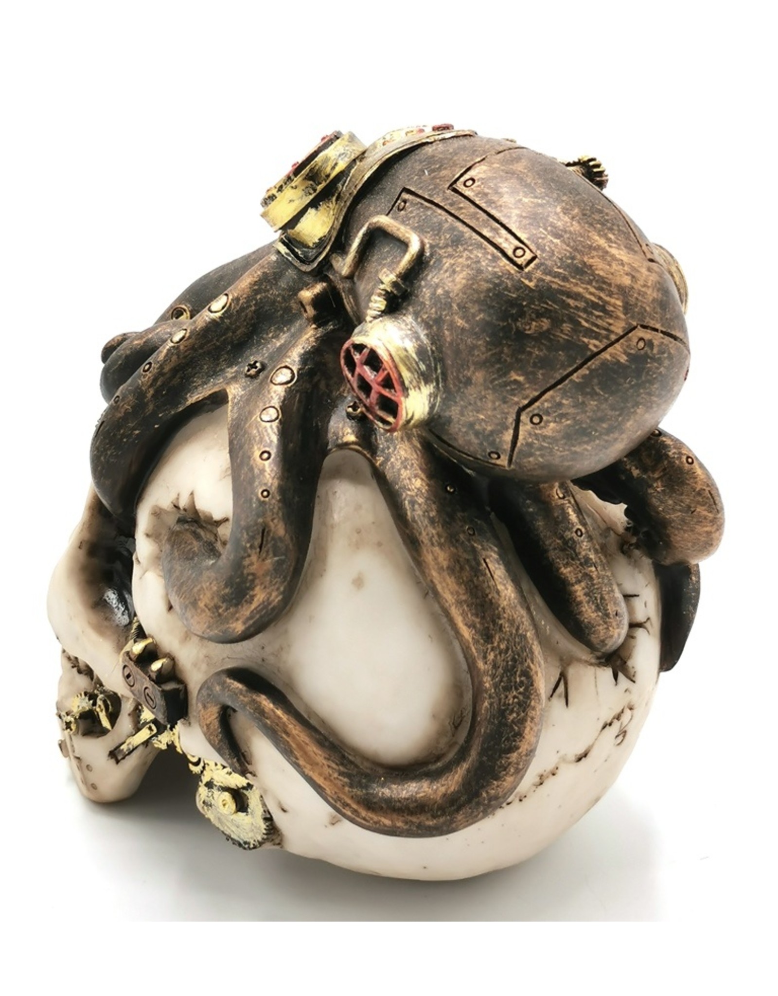 Trukado Giftware & Lifestyle - Steampunk Skull with Steampunk Octopus 15cm