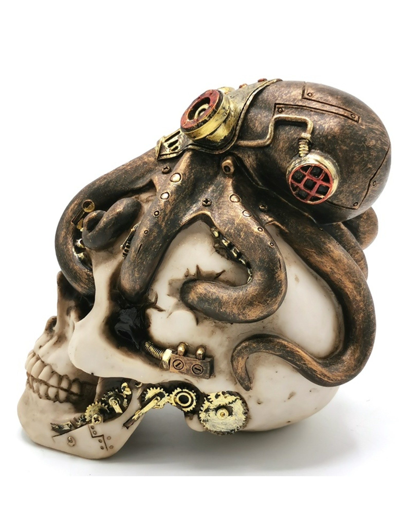 Trukado Giftware & Lifestyle - Steampunk Skull with Steampunk Octopus 15cm