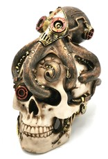 Trukado Giftware & Lifestyle - Steampunk Schedel met Steampunk Octopus 15cm