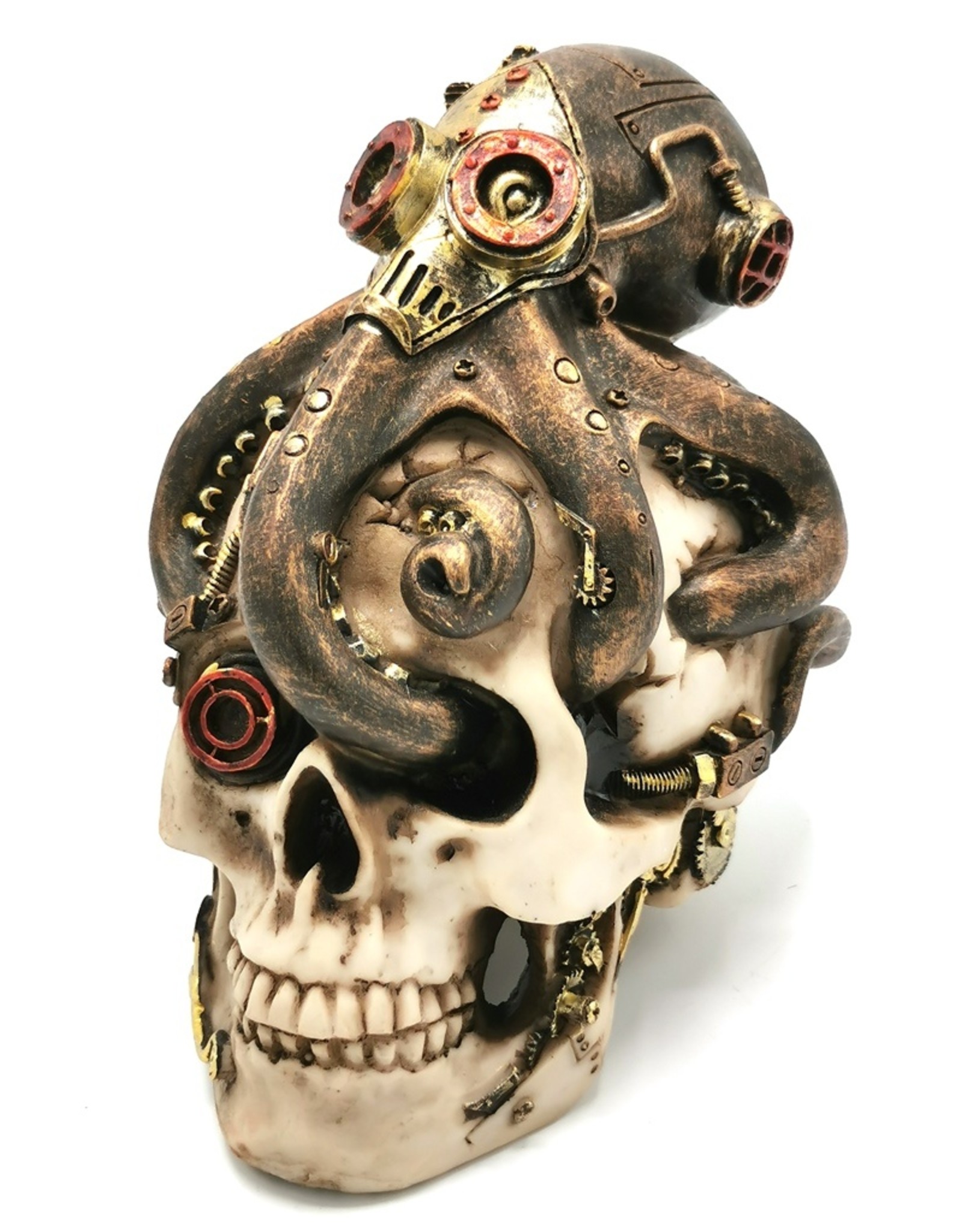 Trukado Giftware & Lifestyle - Steampunk Skull with Steampunk Octopus 15cm