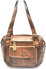 HillBurry Leren schoudertassen Leren crossbody tassen - HillBurry Schoudertas Gewassen Leer cognac (tan)