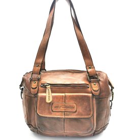 HillBurry HillBurry Shoulder Bag Washed Leather cognac (tan)