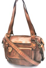 HillBurry Leren schoudertassen Leren crossbody tassen - HillBurry Schoudertas Gewassen Leer cognac (tan)