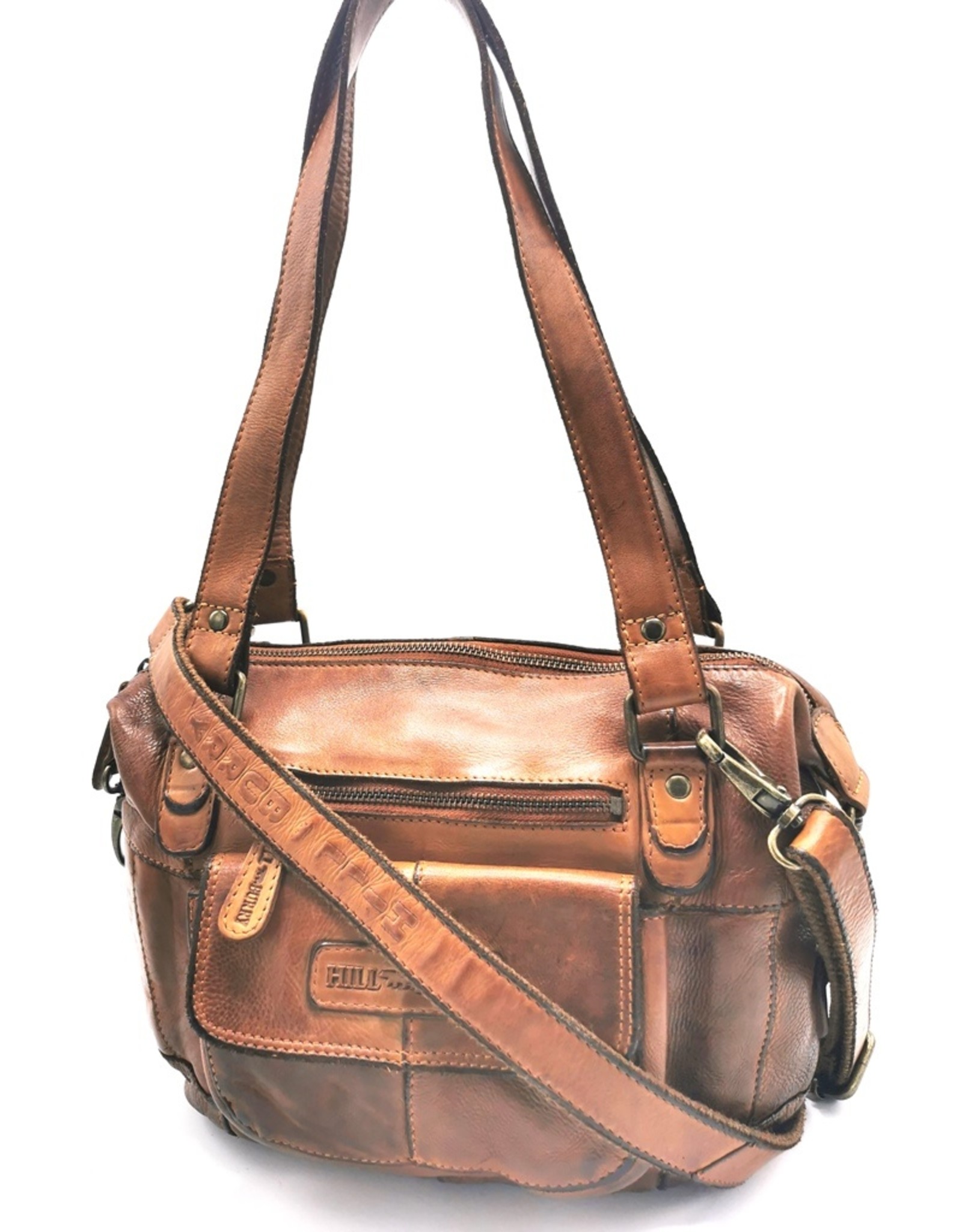 HillBurry Leather Shoulder bags  leather crossbody bags - HillBurry Shoulder Bag Washed Leather cognac (tan)