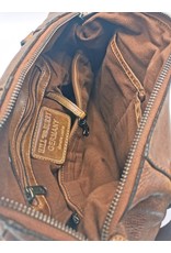 HillBurry Leren schoudertassen Leren crossbody tassen - HillBurry Schoudertas Gewassen Leer cognac (tan)