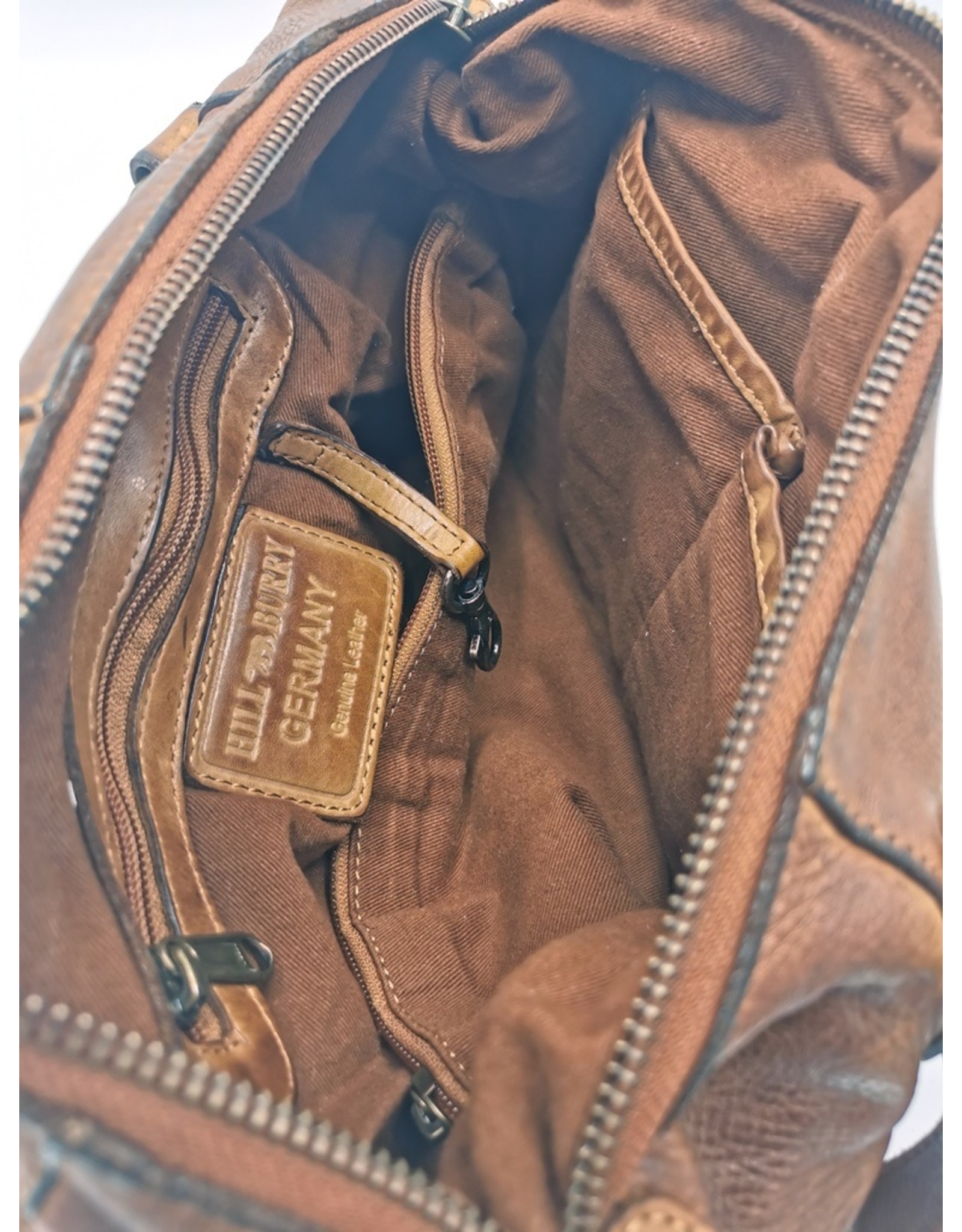 HillBurry Leren schoudertassen Leren crossbody tassen - HillBurry Schoudertas Gewassen Leer cognac (tan)