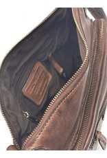 HillBurry Leather bags - HillBurry Shoulder bag Washed Leather Vintage look brown