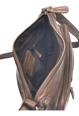 HillBurry Leather bags - HillBurry Shoulder bag Washed Leather Vintage look brown