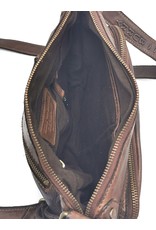 HillBurry Leather bags - HillBurry Shoulder bag Washed Leather Vintage look brown