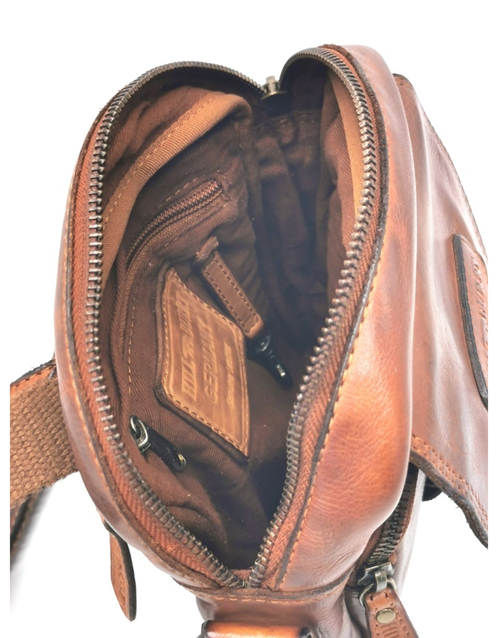 HillBurry Leather bags - HillBurry Shoulder Bag Washed Leather Small Size Tan