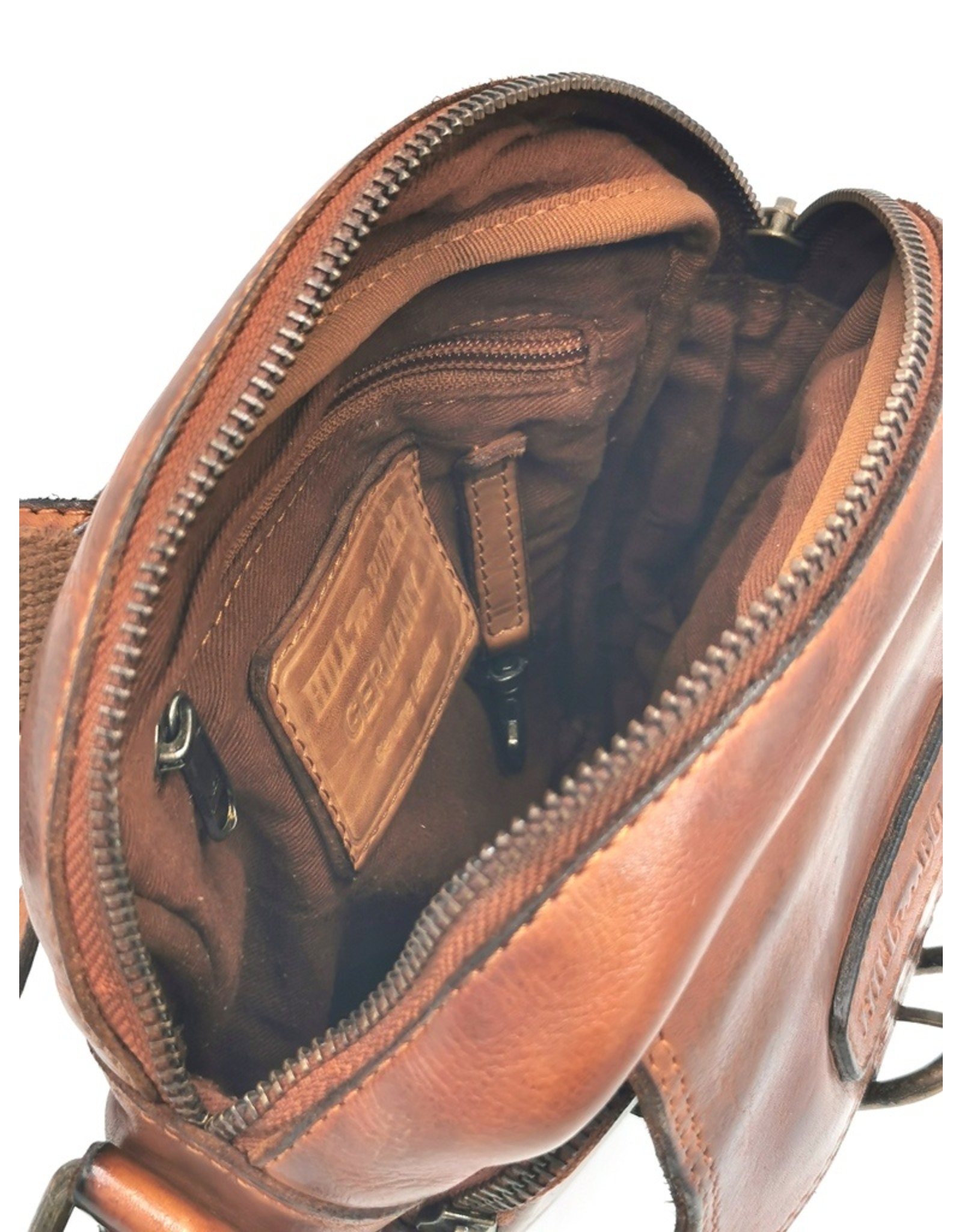 HillBurry Leather bags - HillBurry Shoulder Bag Washed Leather Small Size Tan