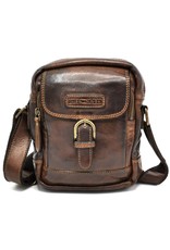 HillBurry Leather bags - HillBurry Shoulder Bag Washed Leather Small Size Choco brown