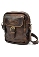 HillBurry Leather bags - HillBurry Shoulder Bag Washed Leather Small Size Choco brown